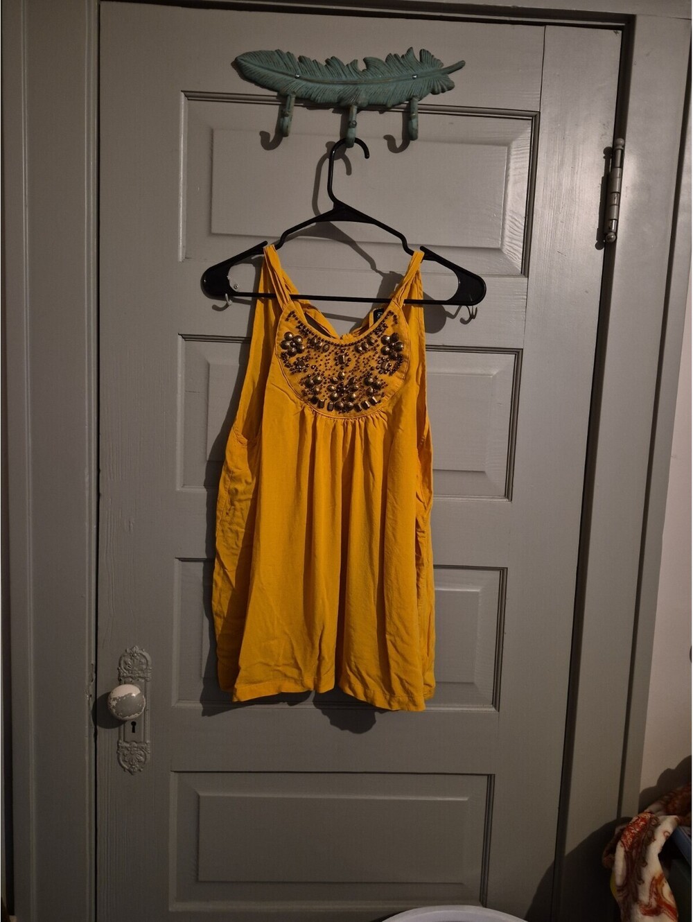 Apt. 9 embellished halter neck tank top Mustard  Size L